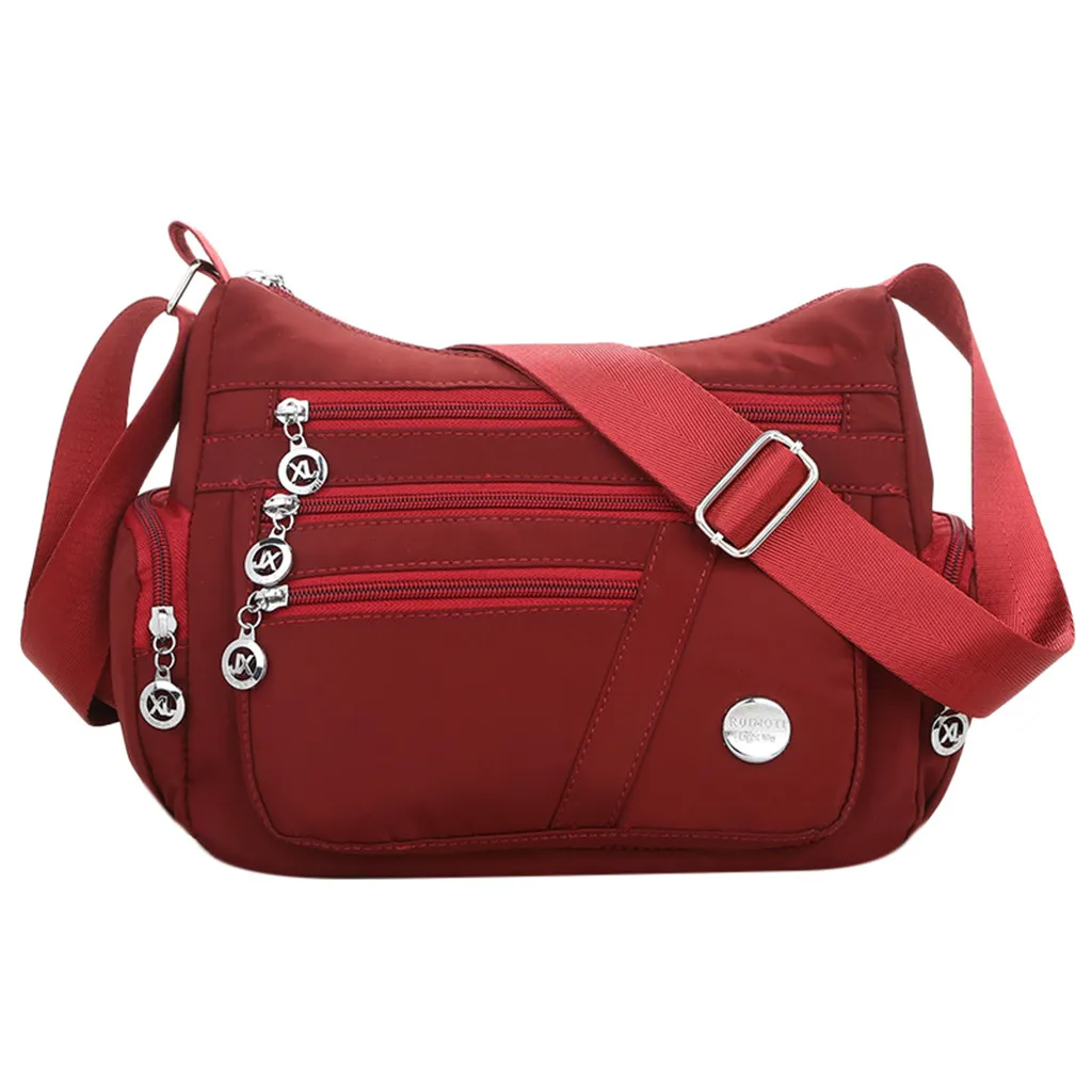 Женская модная нейлоновая сумка-мессенджер через плечо, водонепроницаемая сумка на ремне - Цвет: Red