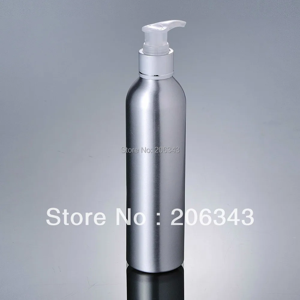 250ml Aluminium bottle bottle with silver press pump or press pump