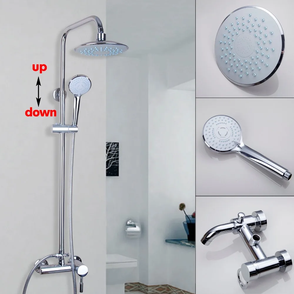 

Modern Wall Mounted Chrome Bathroom 8'' Rain Shower Faucet Bathtub Mixer Water Tap