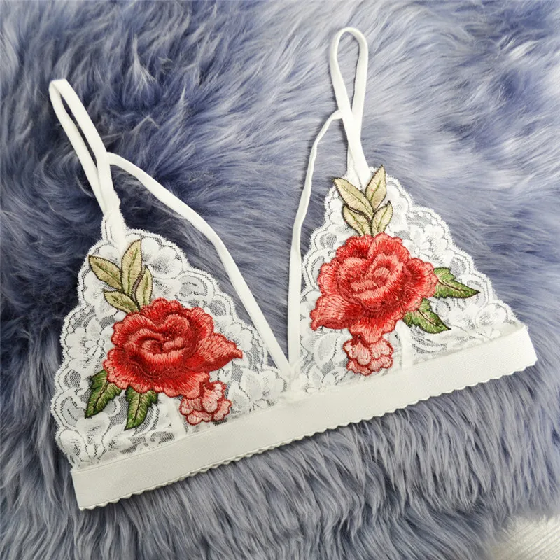 Ropa Interior Femenina Sujetadores Reggiseno, сексуальные Цветочные аппликации, полная чашка, без проволоки, на спине, майки, акрил, нижнее белье, бар