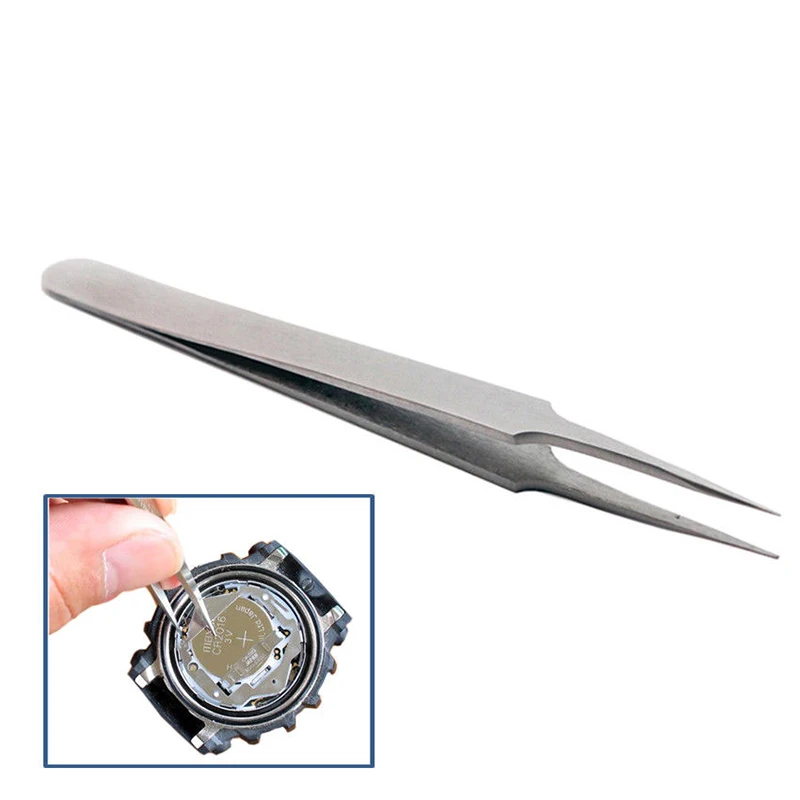 

1PC 16cm Precision Fine Pointed Tweezers High Precision Stainless Steel Clamps Lengthened Medical Nest Maintenanc Portable