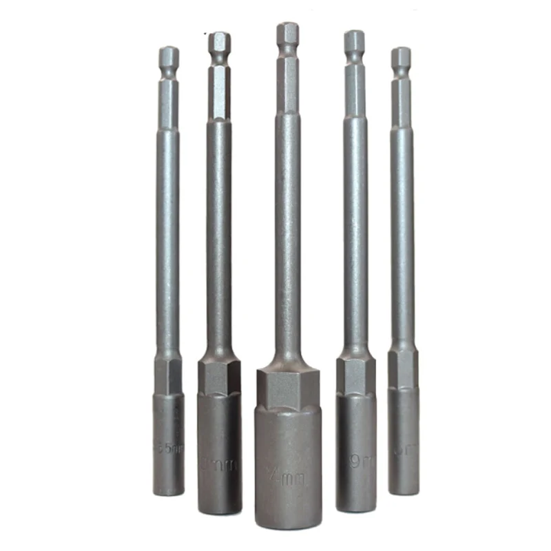 

One Pcs 5.5-19mm Hex Socket Magnetic Nut Driver Set Adapter 150mm Long Impact Electric Drill Hexagonal Sleeve Pneumatic Bit