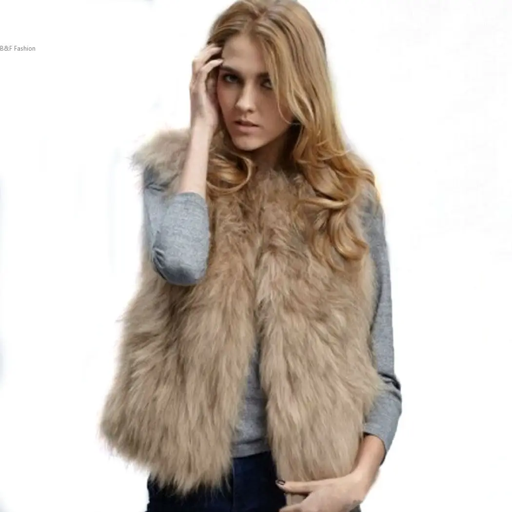 New Arrival Outerwear Autumn Winter Women Faux Fur Vest Gilet