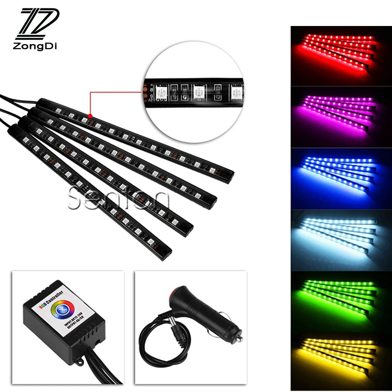 

ZD Car Neon Lamp For Android ios APP Control For VW Golf 4 7 Mazda 6 cx-5 Peugeot 206 207 208 508 Touareg Tiguan 2017 Jetta MK6