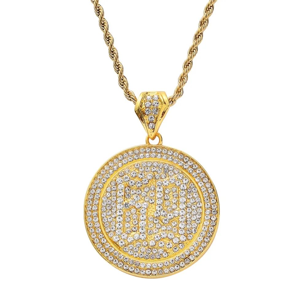 

Men Hip hop 6ix9ine Rapper pendant necklaces fashion Male Ice Out Bling 69 rotating pendants necklace jewelry gifts