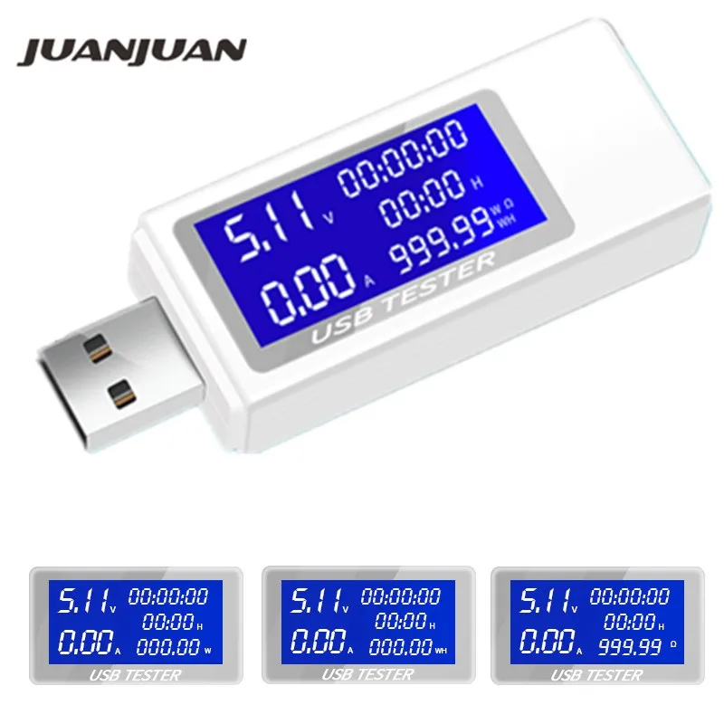 USB тестер постоянного тока 9/10 в 1 измеритель напряжения 4 30 таймер амперметр
