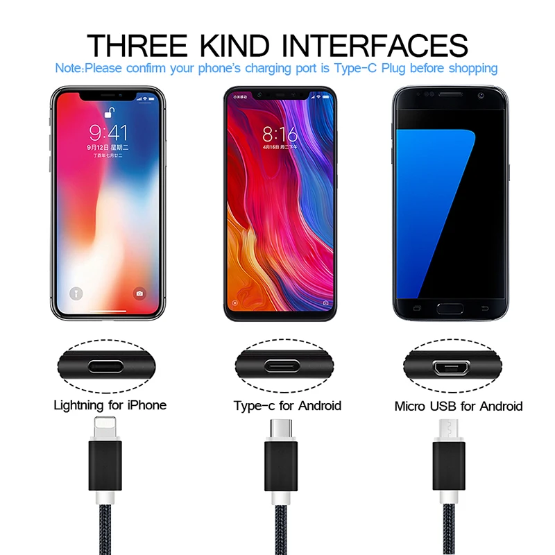 Кабель usb type C для быстрой зарядки для samsung S8 S9 Plus 1M 2M type c провод синхронизации данных заряднеое устройство для Xiaomi Mi 8 huawei P20 Lite