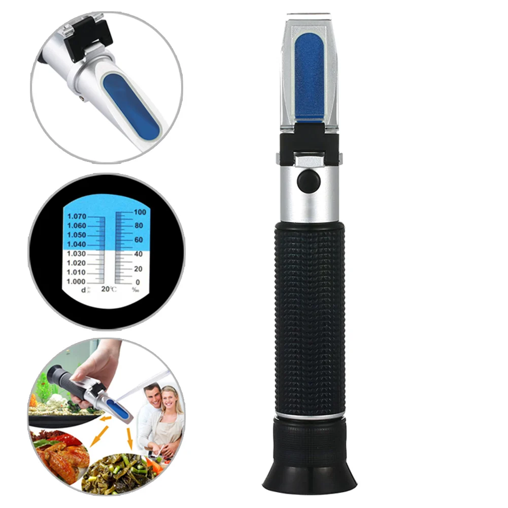 

Portable Handheld Salinity Refractometer Fluid Solution Salt Concentration Meter Tester Tool --M25