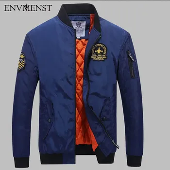 

Envmenst Jacket 2017 New Style Men's Fashion Thick Warm Autumn Winter Appliques Men Zipper Jackets Flight Coat
