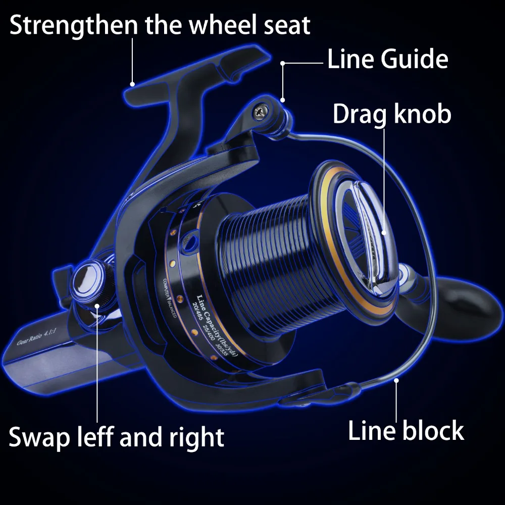 Carretel de Pesca Alimentador de Pesca da Carpa Roda tipo Roda de Pesca 13 + 1bb Sougayilang Carpa Super Forte Ferramentas Pesca 11 Sougayilang 13 + 1bb carpa carretel de