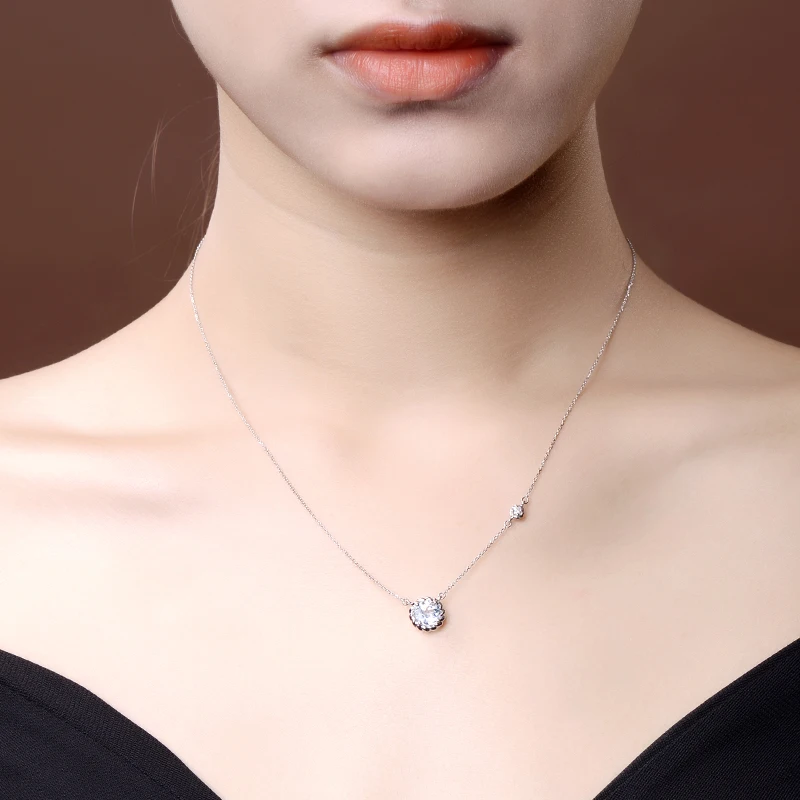 AINUOSHI 0.8ct настоящий Небесный кулон с голубым топазом ожерелье из стерлингового серебра 925 пробы 18 Инче цепочка для женщин помолвка крученый кулон подарок