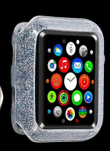 Силиконовый браслет для Apple Watch 4, 3, 2, золотистый ремешок для iWatch, чехол, ремешок для Apple Watch, 42 мм, 44 мм, 38 мм, 40 мм, чехол - Цвет ремешка: silver Watch Case