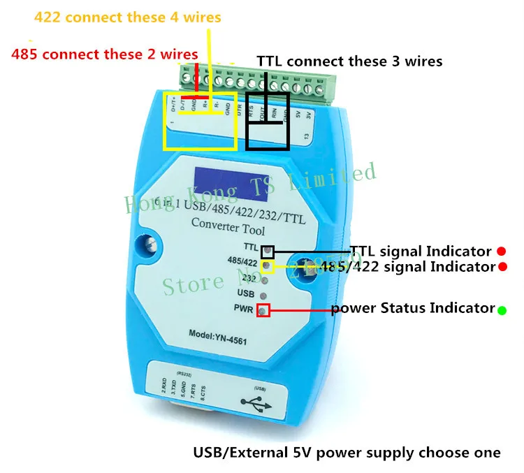 YN4561 шесть-в-одном серийный модуль CP2102 USB/485/422/232/ttl взаимное Преобразование Последовательный COM YN-4561