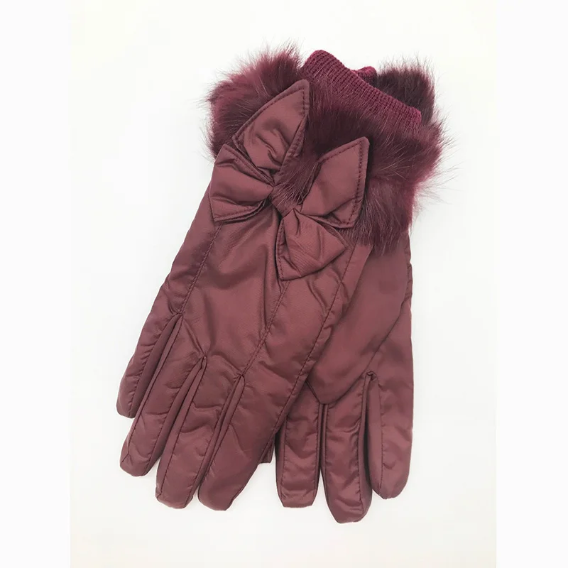 FLYBER элегантные однотонные дизайнерские зимние перчатки с галстуком-бабочкой Мягкие Рукавицы на запястье теплые защитные перчатки для сенсорного экрана guantes mujer