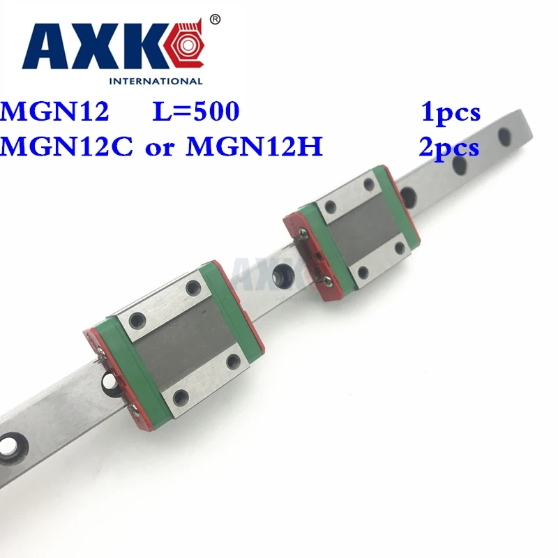 

Axk Linear Rail 12mm Linear Guide Mgn12 L 500mm Rail With 2pcs Mgn12c Or Mgn12h Carriages Block For Cnc Diy And 3d Printer Xyz