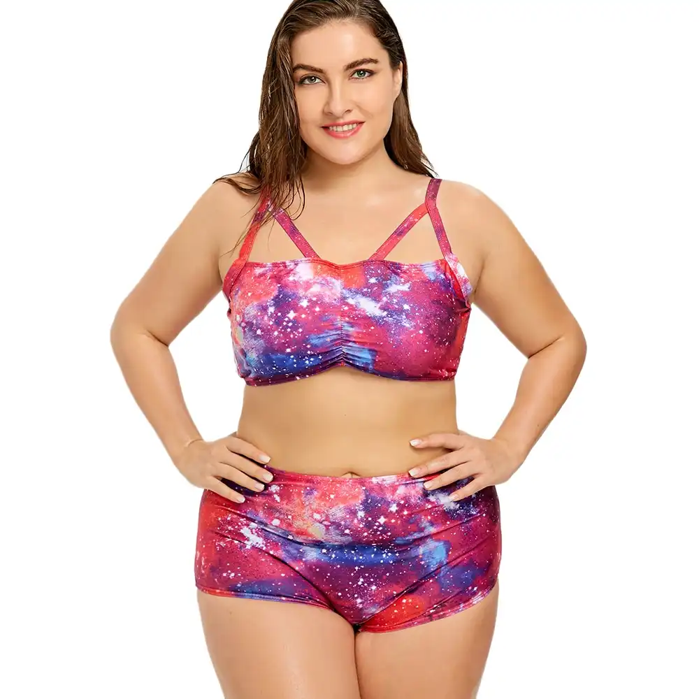 galaxy high waisted swimsuit