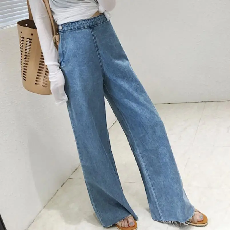 new High Waist Pants stretch Jeans Women Wide Leg Denim Boot Cuts-in ...