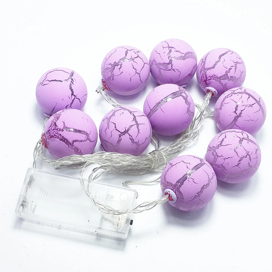 

2m length 10 bulbs Christmas decoration light Fibre LED lights colorful ball shape crack pattern 3V voltage 2AA battery