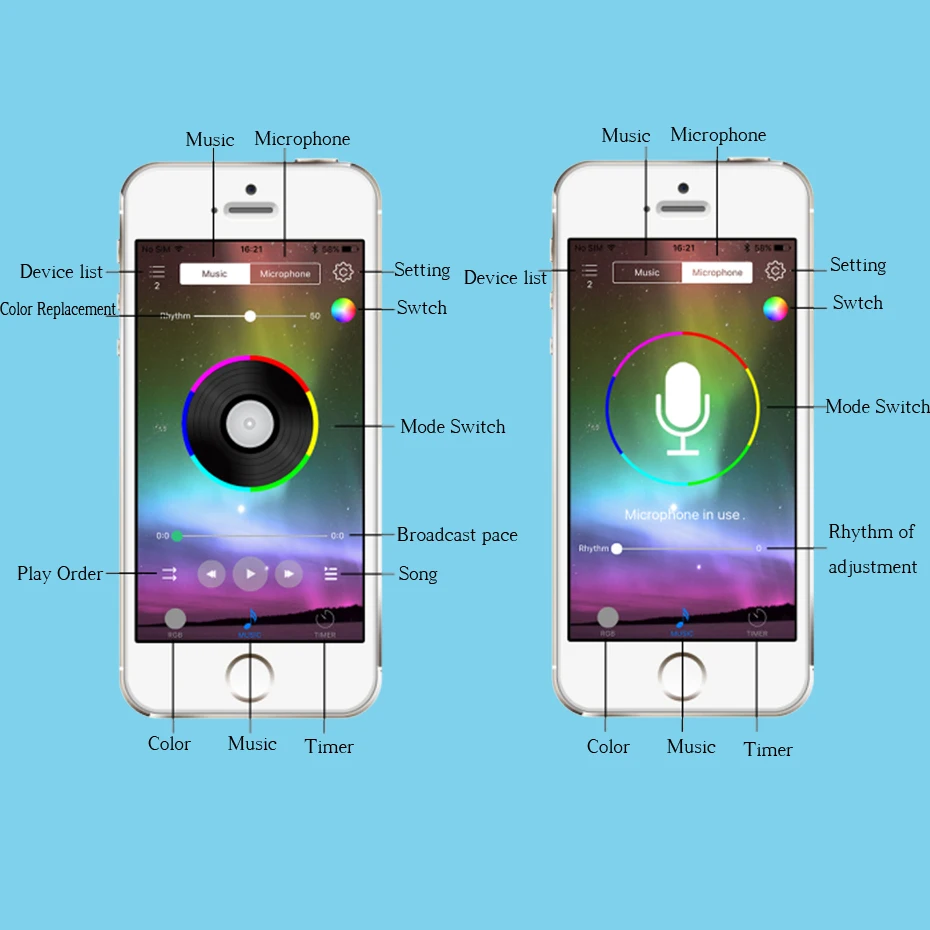 RGB Led Controller For Led Strip Bluetooth Controller Music RGB Controller DC 5V 12V 24V APP Remote Controller For LED Lighting  (6)