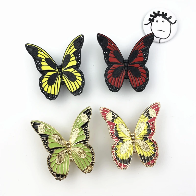 2 x White Porcelain 2 Piece Cupboard Cabinet Knobs Butterfly Design 32mm