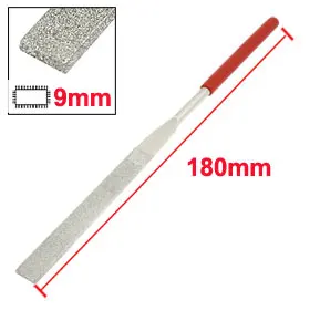UXCELL новейший 1 шт. стеклянный камень 5 мм x 180 мм ручка инструмент плоские Алмазные файлы Красный Серебряный тон