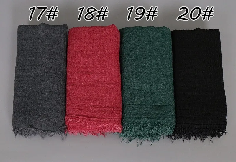 10 шт./лот, сплошной шарф Макси от морщин, простой мусульманский хиджаб, шарфы, пашмины, платки, женские головные уборы, Популярные