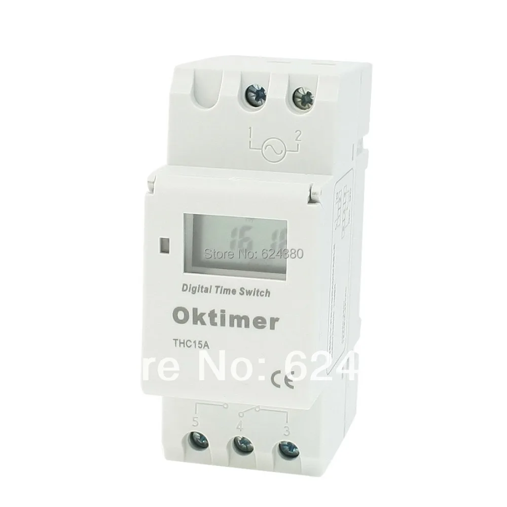 Реле времени thc15a инструкция AC110V DC12V DC24V AC 220V 16A 35mm DIN Rail LCD Power Weekly Digital Programmab