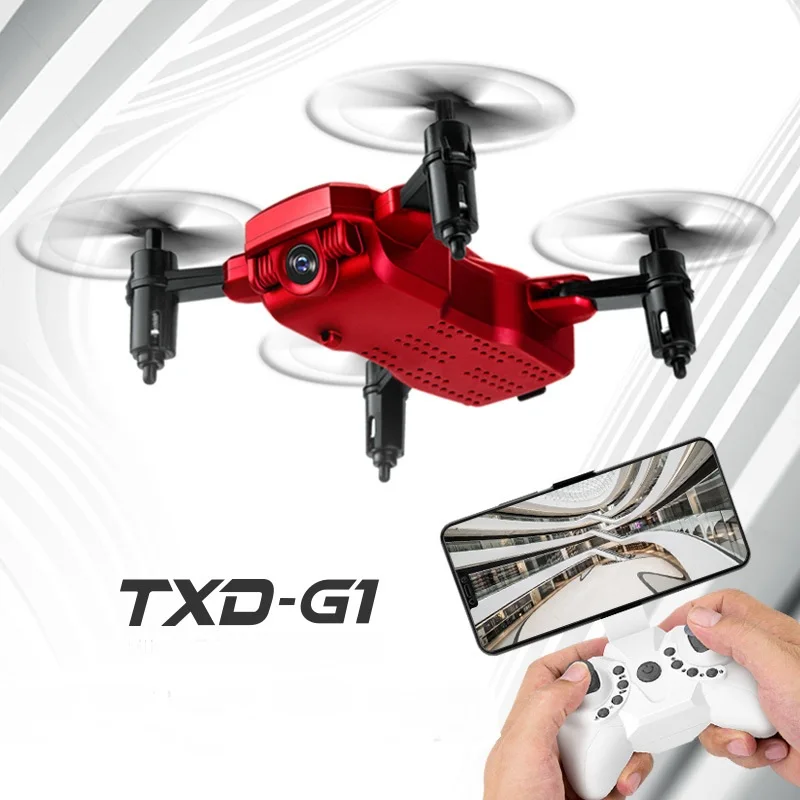 TXD-G1 складной мини Радиоуправляемый Дрон вертолет с удержанием высоты WiFi FPV один ключ возврат взлет 360 градусов Квадрокоптер