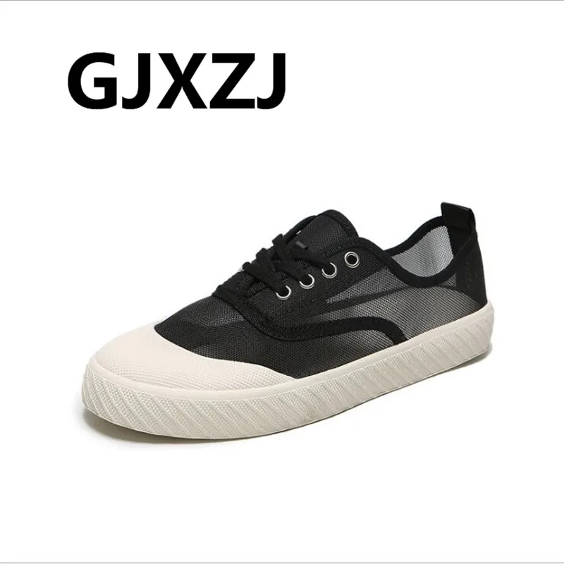 

Outdoor soft bottom breathable summer new flat bottom small single breathable mesh casual wind white round head shoes