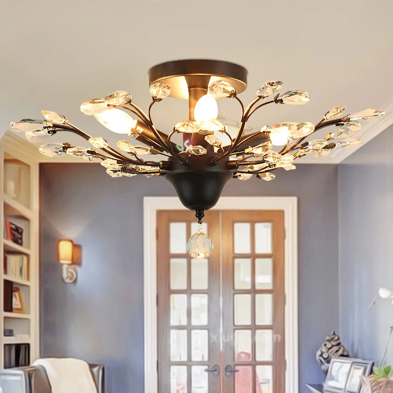 Modern Crystal Ceiling Light Fixtures for Bedroom Kitchen Living Room Crystal Branches Style ...