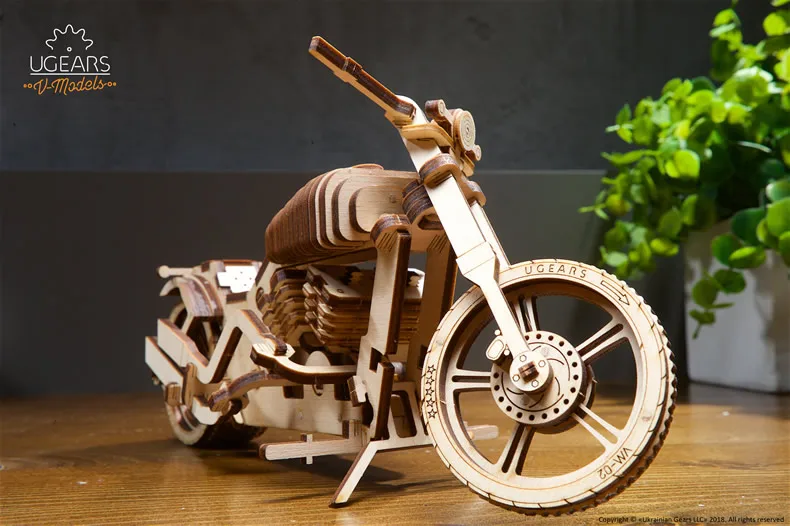 UGEARS деревянная техника мотоцикл большой мальчик день рождения подарок на день Святого Валентина сборка модель