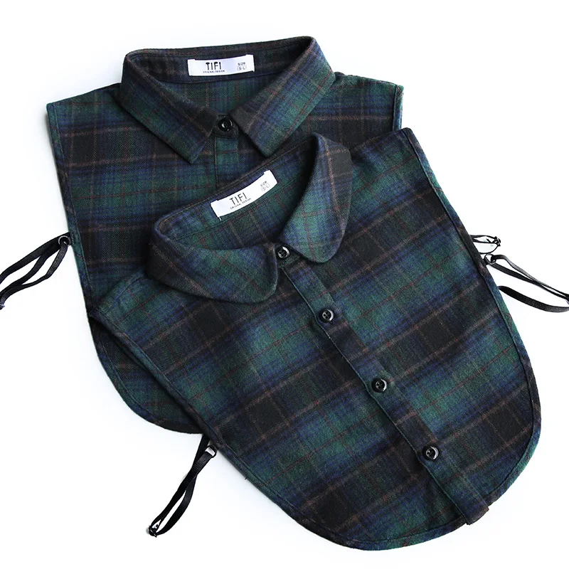 

Plaid Fake Collar For Women 2019 Ladies Detachable Collar Removable Peto Mujer Chemisier Tie False Collar Shirt Stand Faux Cols