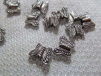 

high quality 100pcs Butterfly Charms Alloy spacer Antique silver charms,Silver OX Beach finding ,lead nickel Animals carved