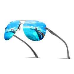 Мода пилот Для мужчин поляризованных солнцезащитных очков Алюминий магния кадров без оправы Drive солнцезащитные очки для мужчин's