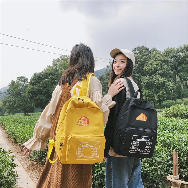 Pizza bordado Mochila para mujer Mochila para la escuela de chicas adolescentes estilo Preppy escuela bolsa de lona de las señoras Mochila mujeres Mochila Pizza bordado Mochila para mujer Mochila para la escuela de chicas adolescentes estilo Preppy escuela bolsa de lona de las señoras Mochila mujeres Mochila