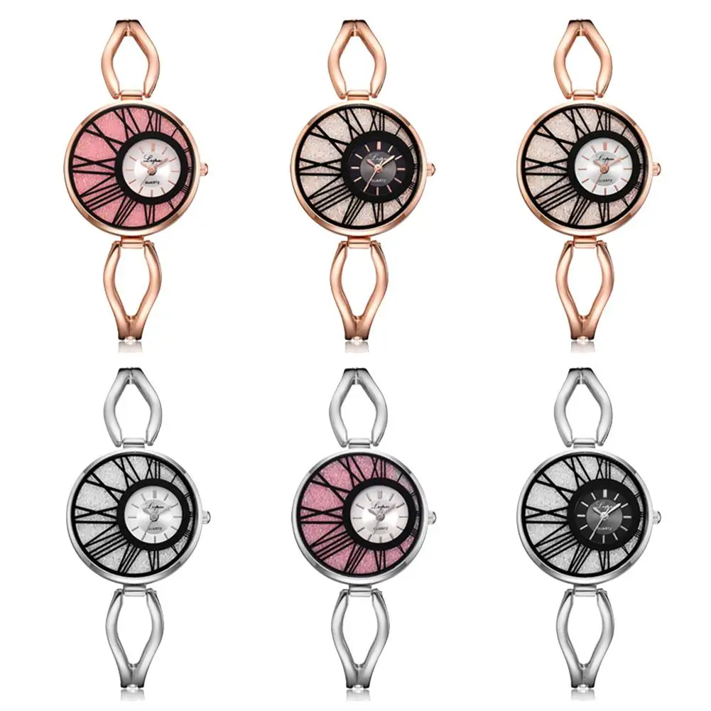 

Popular Fashion Roller Faux Pearl Round Dial Analog Women Quartz Bracelet Wrist Watch