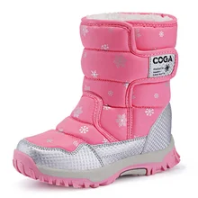 Зимние ботинки для мальчиков и девочек; уличные детские ботинки; теплые плюшевые детские зимние ботинки; дышащая обувь на плоской подошве; сапоги до середины икры; детские сапоги