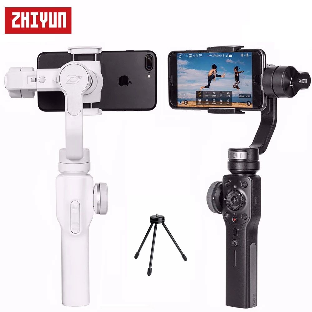 Zhiyun Smooth 4 3-осевой ручной шарнирный стабилизатор для камеры для iPhone X, 8, 7 плюс samsung Galaxy S8+ S8+ кардан мини штатив-Трипод