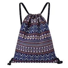 Винтажный рюкзак для путешествий модный шнурок с принтом рюкзак для фитнеса Женская Удобная спортивная сумка с карманом для пляжа