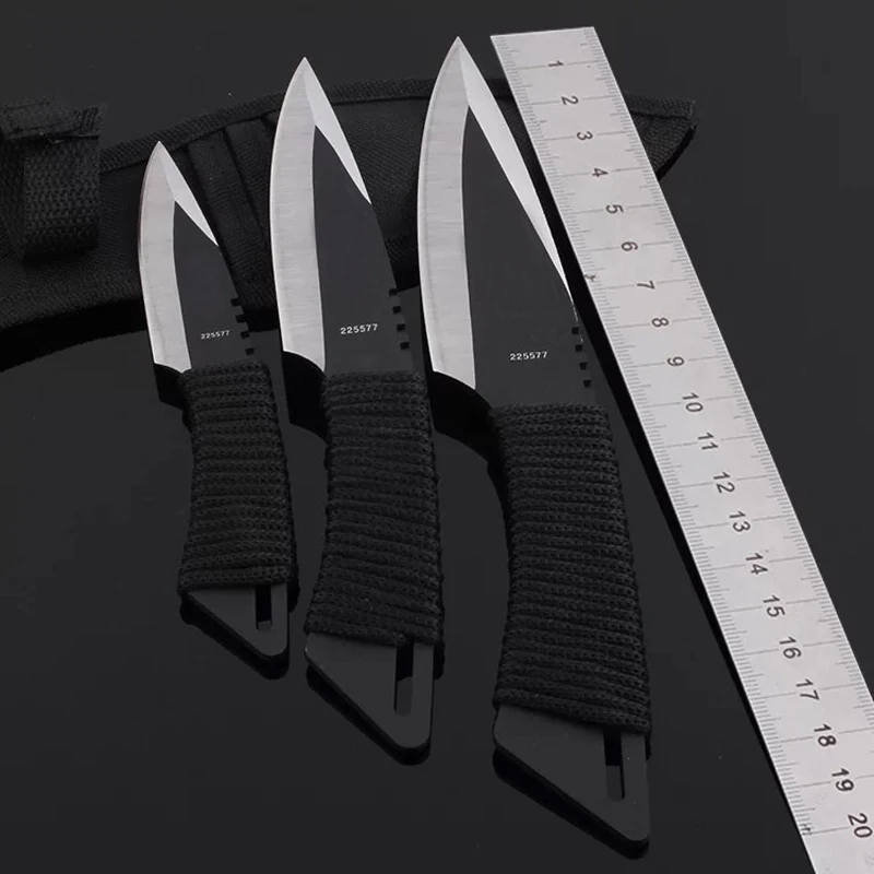 NEW 3pcs throw knife Tactical Fixed Blade Pocket Knife Survival Outdoor Hunting Camping Knives Knife tools with Sheath karambit