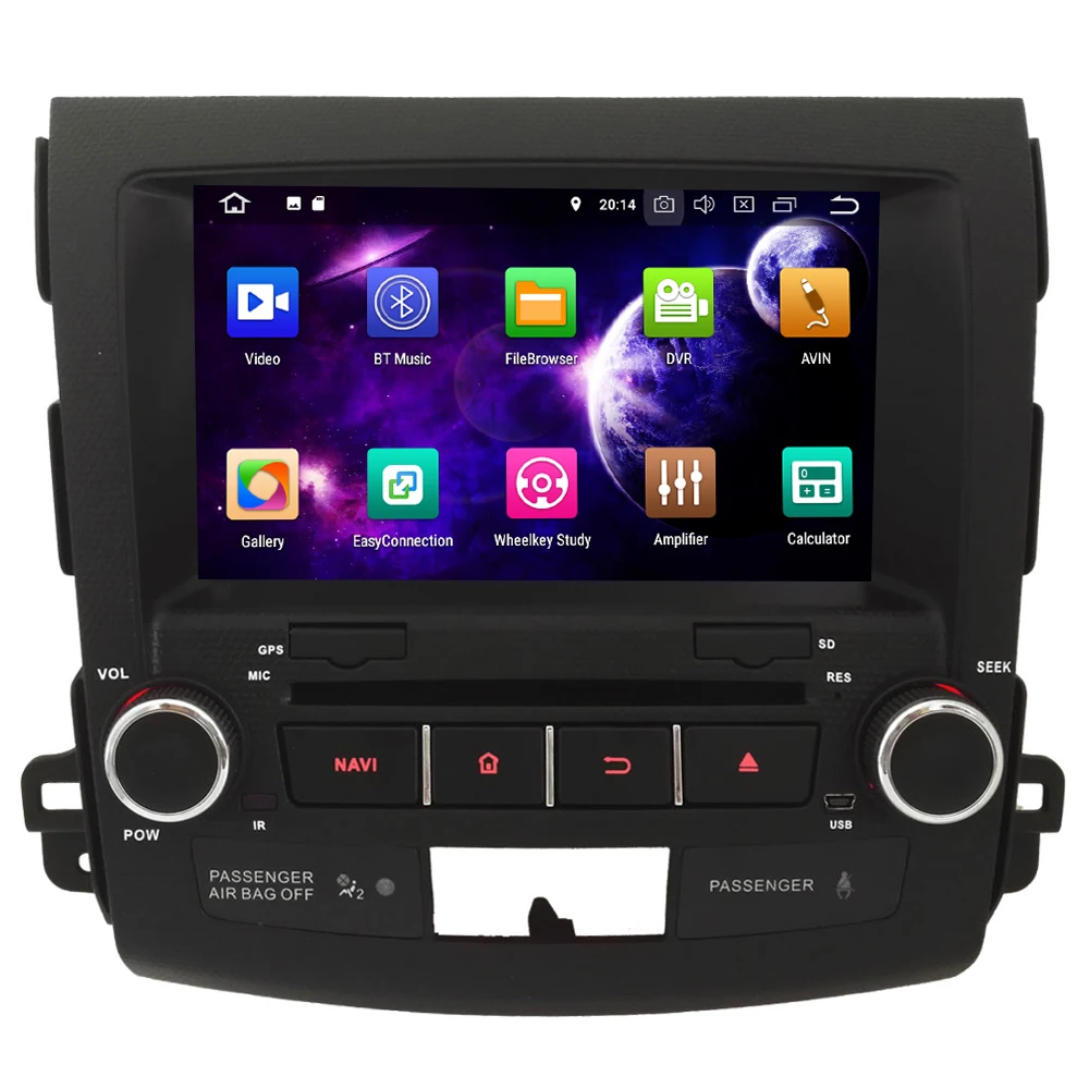 Best KLYDE 8" Octa Core 4GB RAM Android 8.0 7.1 BT Car DVD Player Radio For Mitsubishi Outlander 2006 2007 2008 2009 2010 2011 2012 1