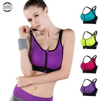 

New Front Zipper Breathable Women Yoga Bra Push Up Seamless Underwear Tank Top Gym Fitness clothes Jogging yoga shirts Sport Bra