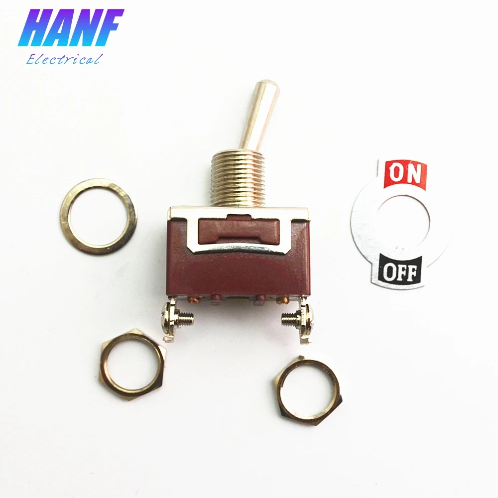 1pcs 12mm ON OFF Positions Self lock toggle switch pins SPST 15A/50V