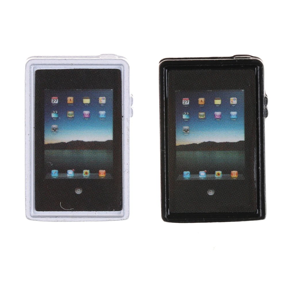 1/6 /1:12 Dollhouse Miniature Scale Dolls Laptop Computer Tablet PC Model Alloy White and Black Color