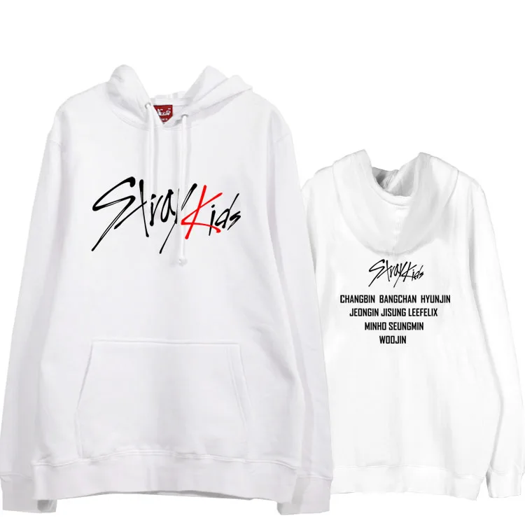 Online 2018 nueva llegada straykids todos los nombres de los miembros Sudadera con capucha estampada para el ventilador apoyo unisex paño Kpop sudadera fina