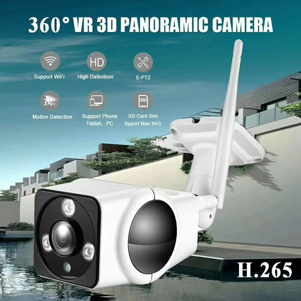 

IP Camera Fisheye 360 Degree View 1080P Wifi Audio Security Wireless CCTV wifi bullet IR Camera-APP V380
