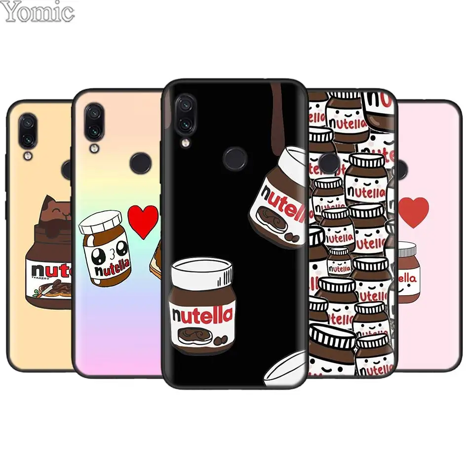 

Kawaii nutella TPU Soft Silicone Phone Case Cover for Xiaomi Redmi 7 6 5 Note 7 5 6 Pro 4X 5A 6A S2 GO Poco F1 Black Case