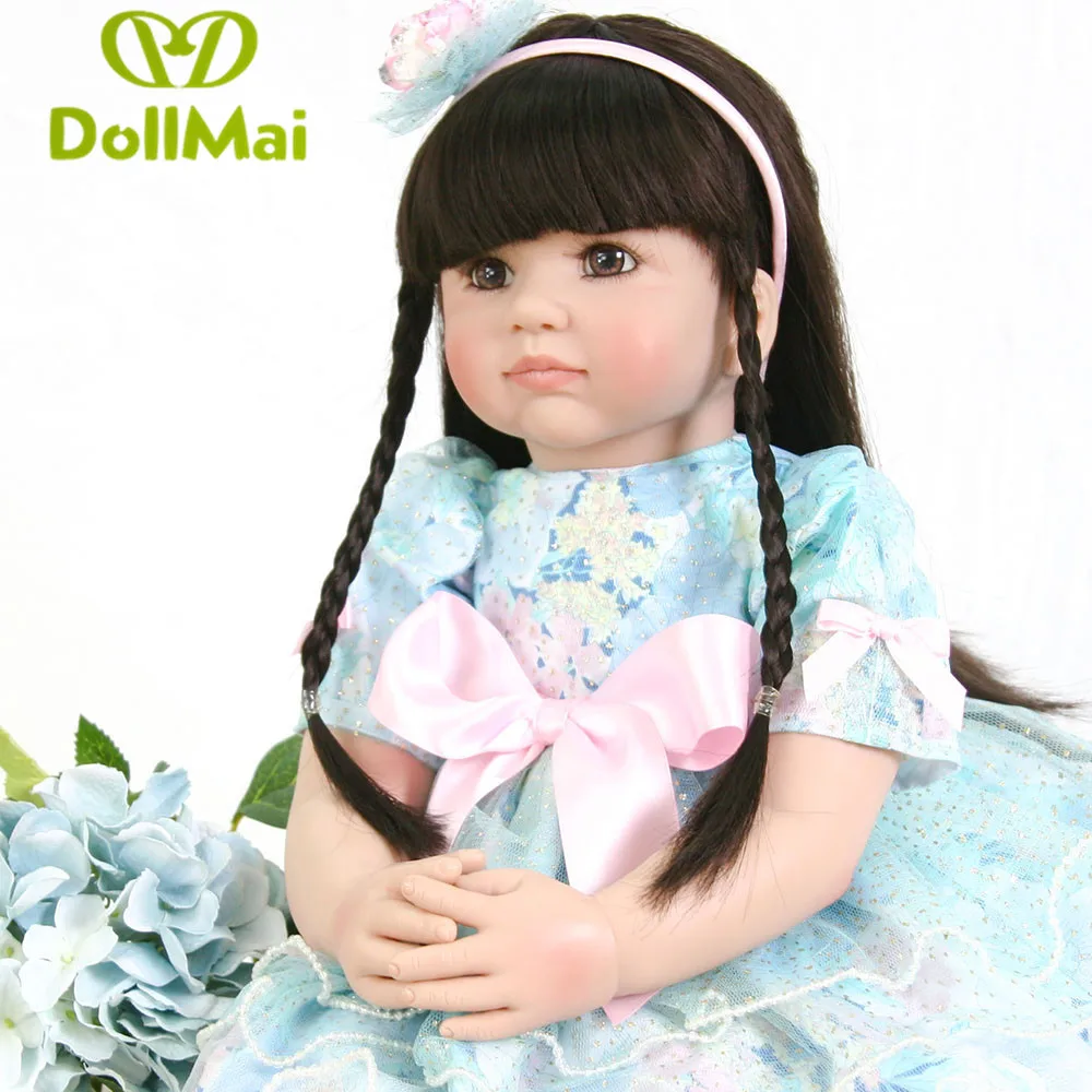 

Silicone Reborn Baby Doll Toys 60cm Princess Toddler Babies adorable doll Alive Bebe Girls reborn bonecas Brinquedos