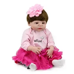 Новый 55 см полный силиконовый корпус Reborn девушка кукла игрушки новорожденных принцесса дети могут Ванна кукла подарок на день рождения для