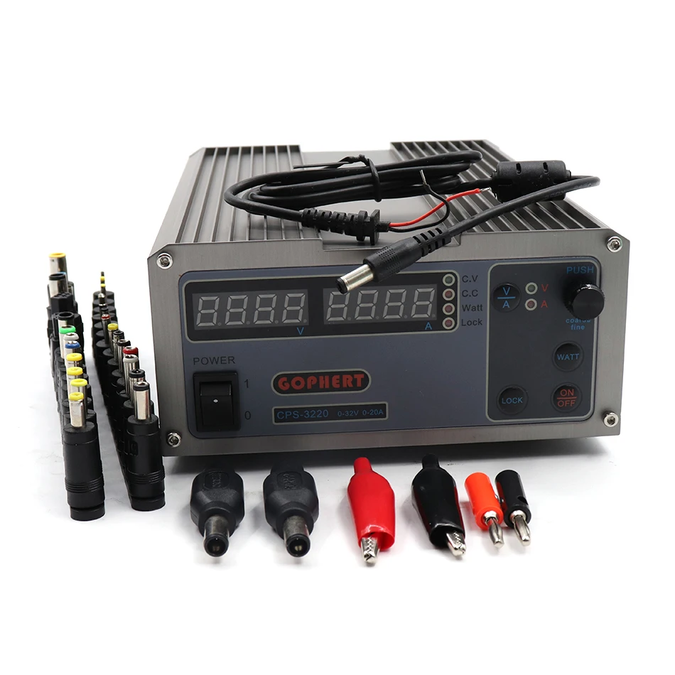 

CPS-3220 Compact Digital Adjustable DC Power Supply Switching Laboratory Power Supply 32V 20A 30V 10A 5A 640W 110V 220V